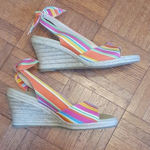 Knot Sling Espadrilles 8M striped Coldwater Creek